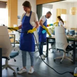 cleaning the office